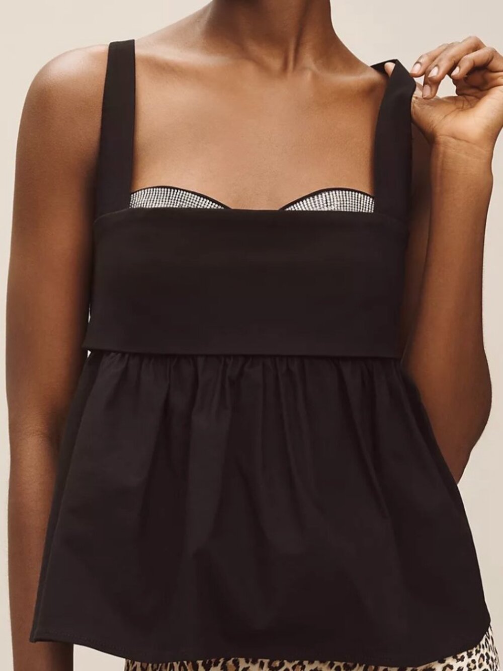 Anthropologie's Maeve Peek-A-Boo Square Neck Top with Studded Design